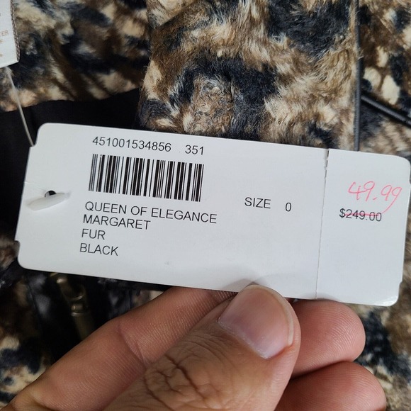 Chico’s Jacket‎ Womens Small 0 Brown Faux-Fur Queen Of Elegance Margaret Zip - Picture 5 of 16